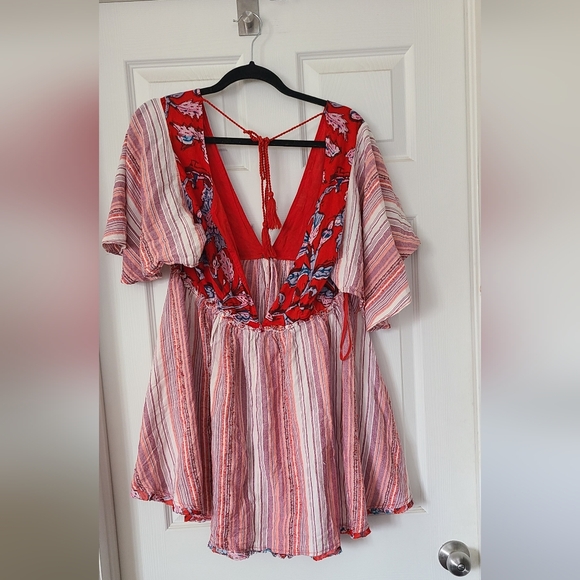 Free People Multicolor Boho Mini Dress - Picture 3 of 4